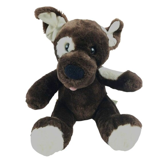 Build a Bear Dog Plush Puppy Brown Light Eye Spot Tongue Stuffed Animal BAB - Picture 2 of 7